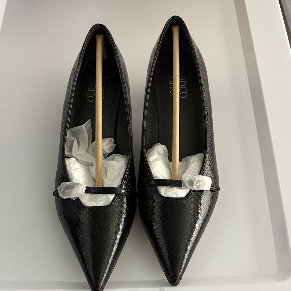 Franco Sarto Black Textured Heels